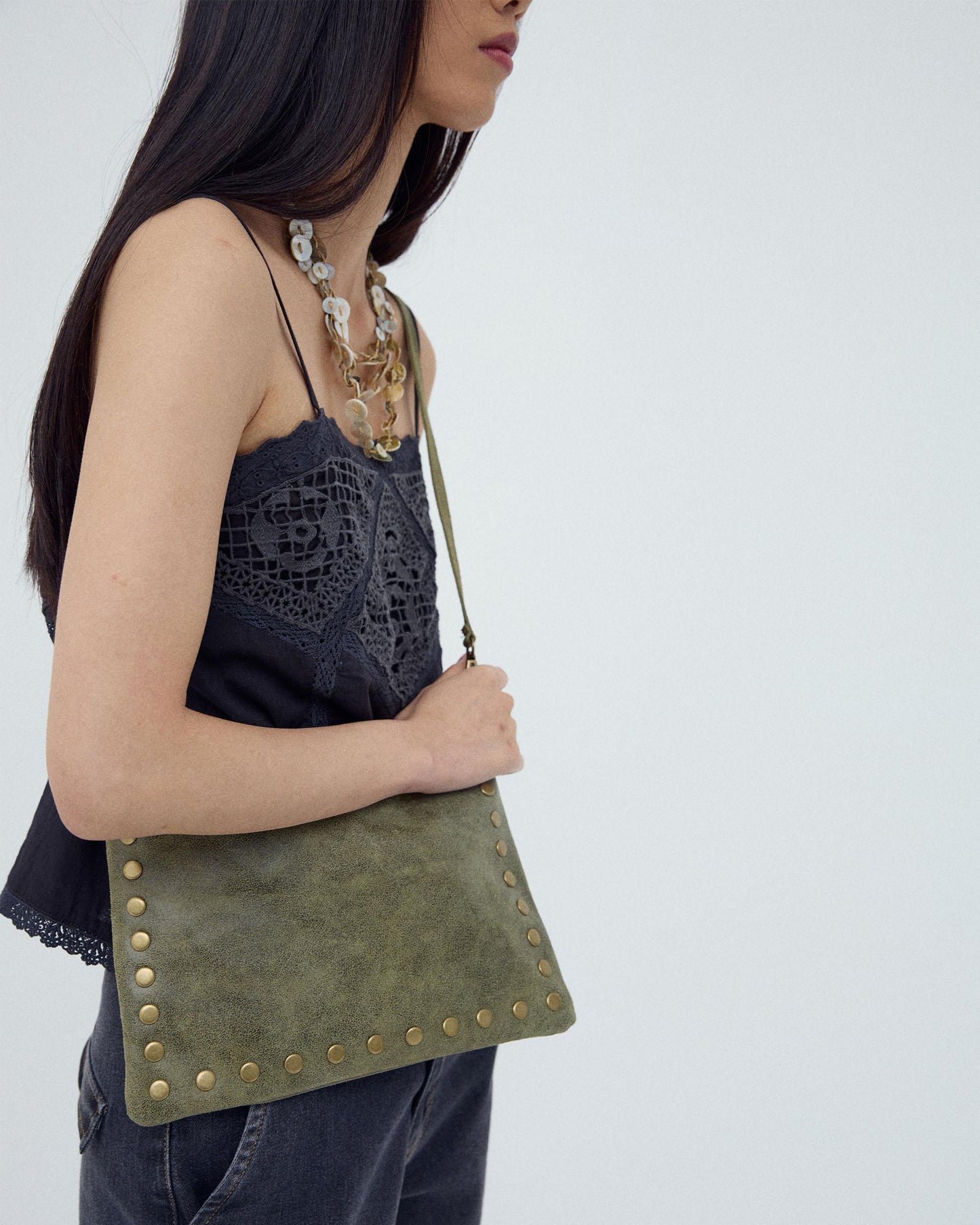 Bolso Mini Tachuelas Verde