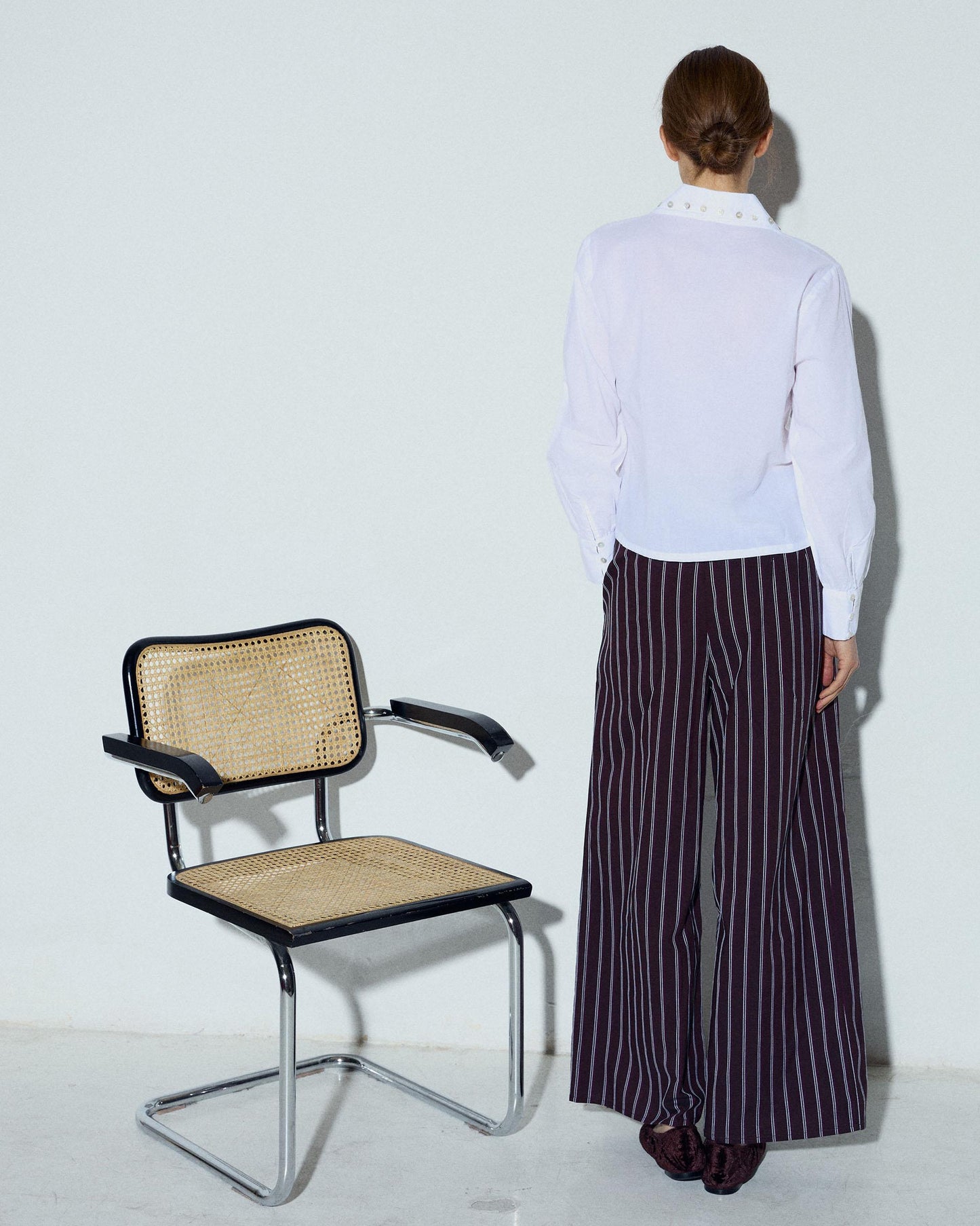 Camisa Botones Nacar Blanca