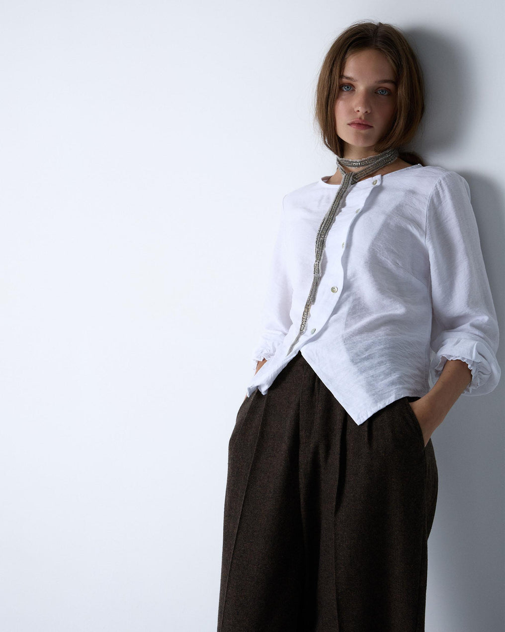 Blusa Botones Asimétricos Blanca