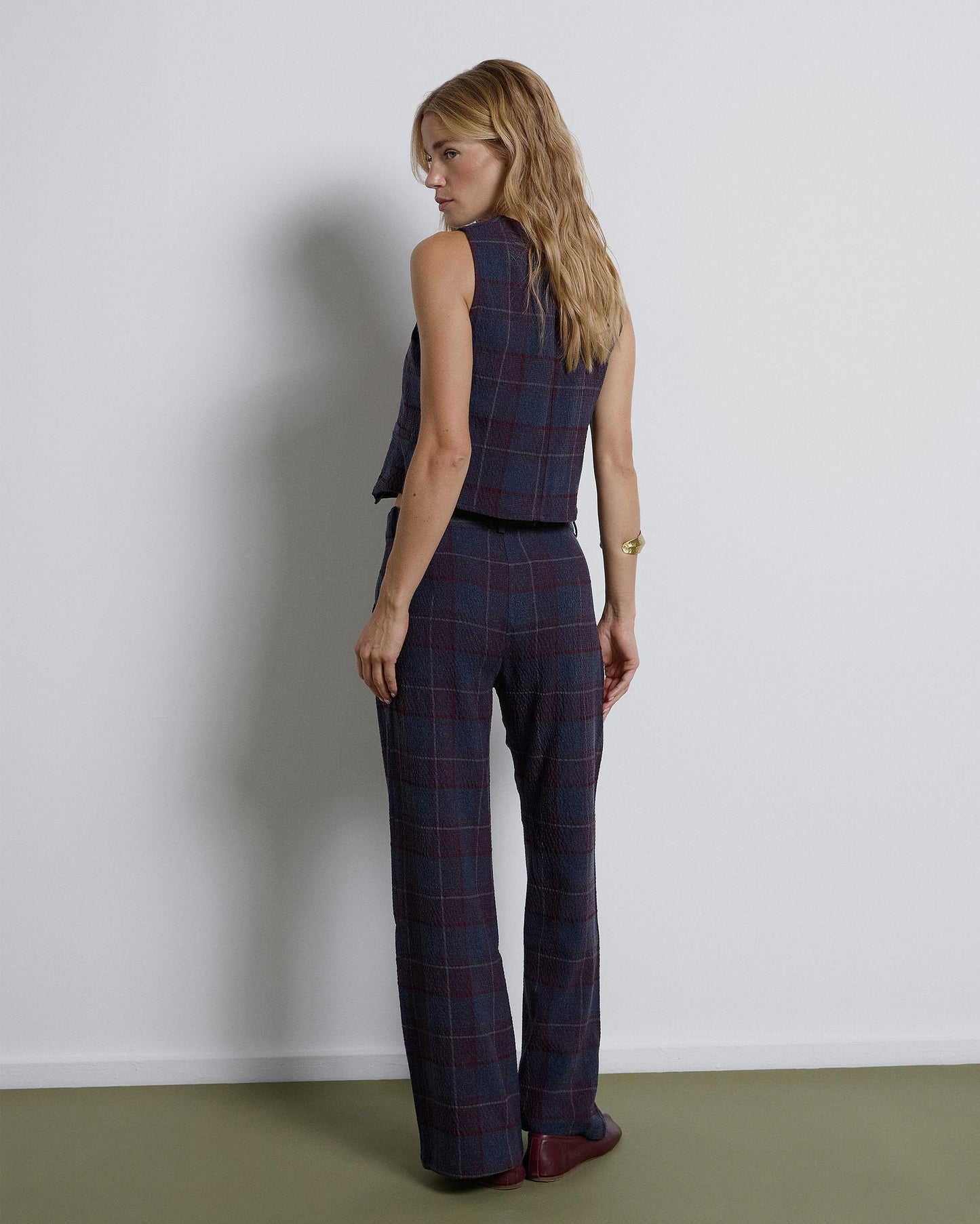 Pantalón Cuadros Azul Oscuro