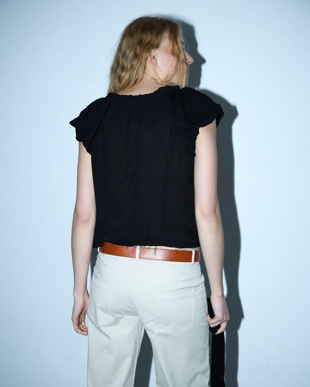 Black Blouse with Front Ties