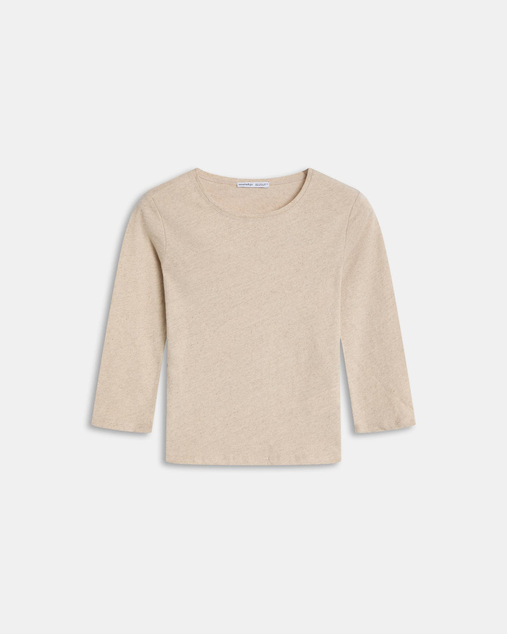 Basic Cap-Sleeve T-shirt Beige