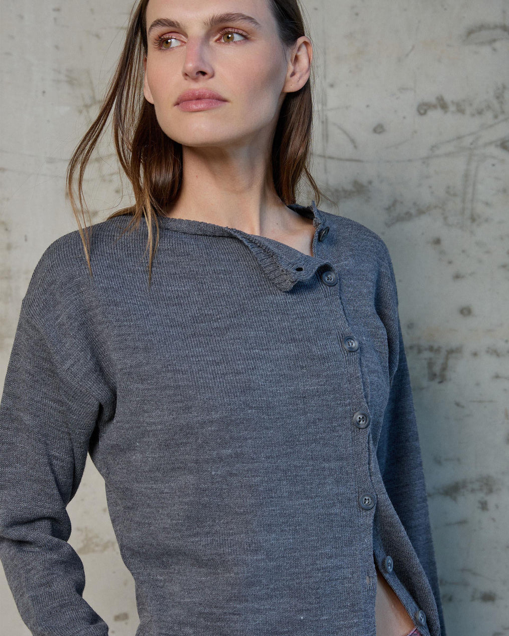 Gray Side Button Jacket