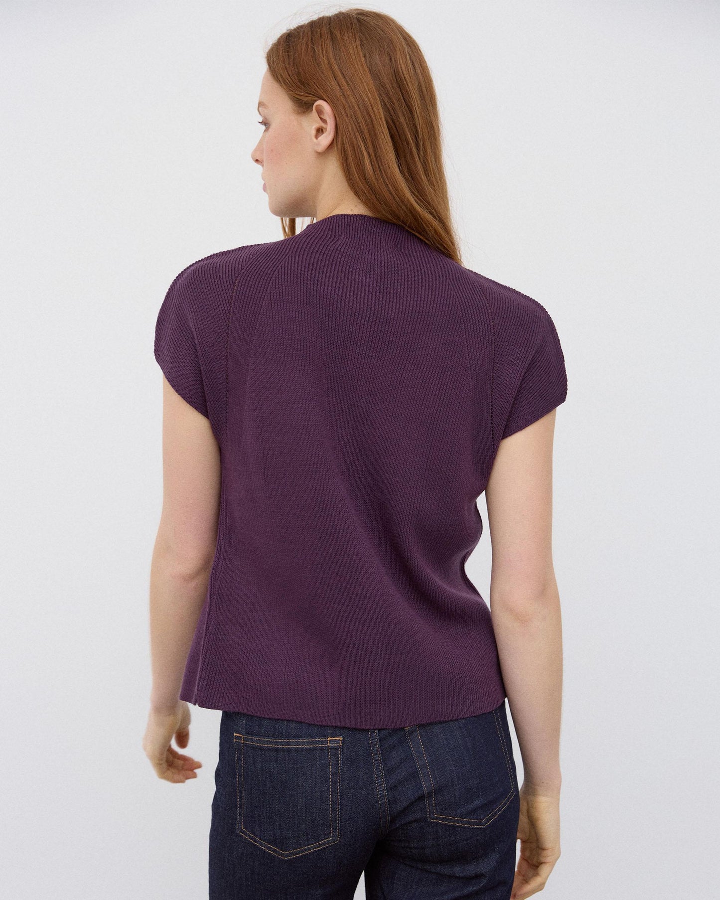 Top Botões Gola Alta Roxo