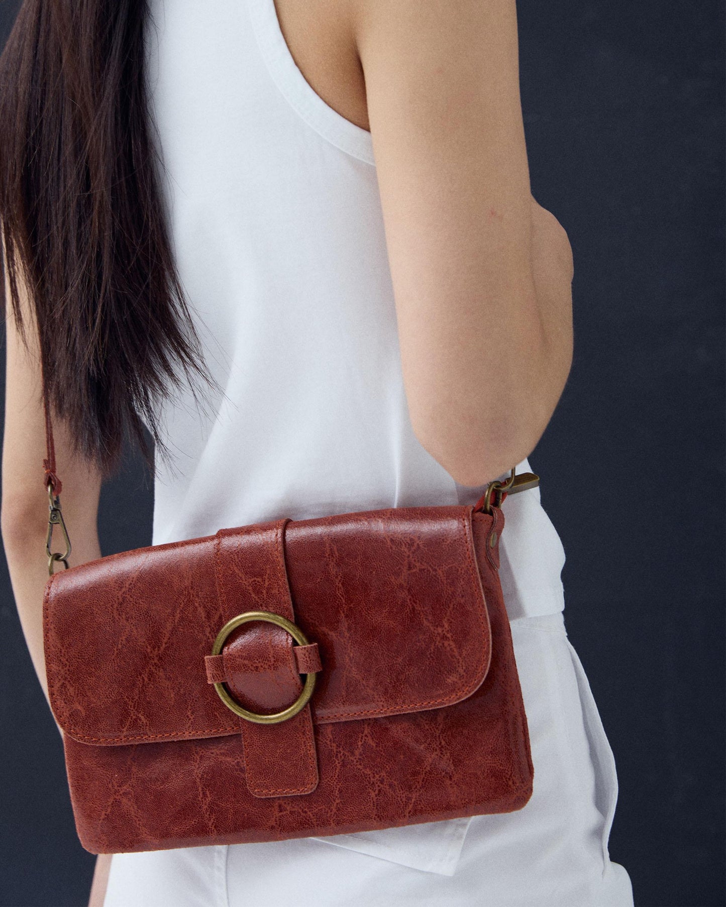 Bolso Pequeño Hebilla Teja