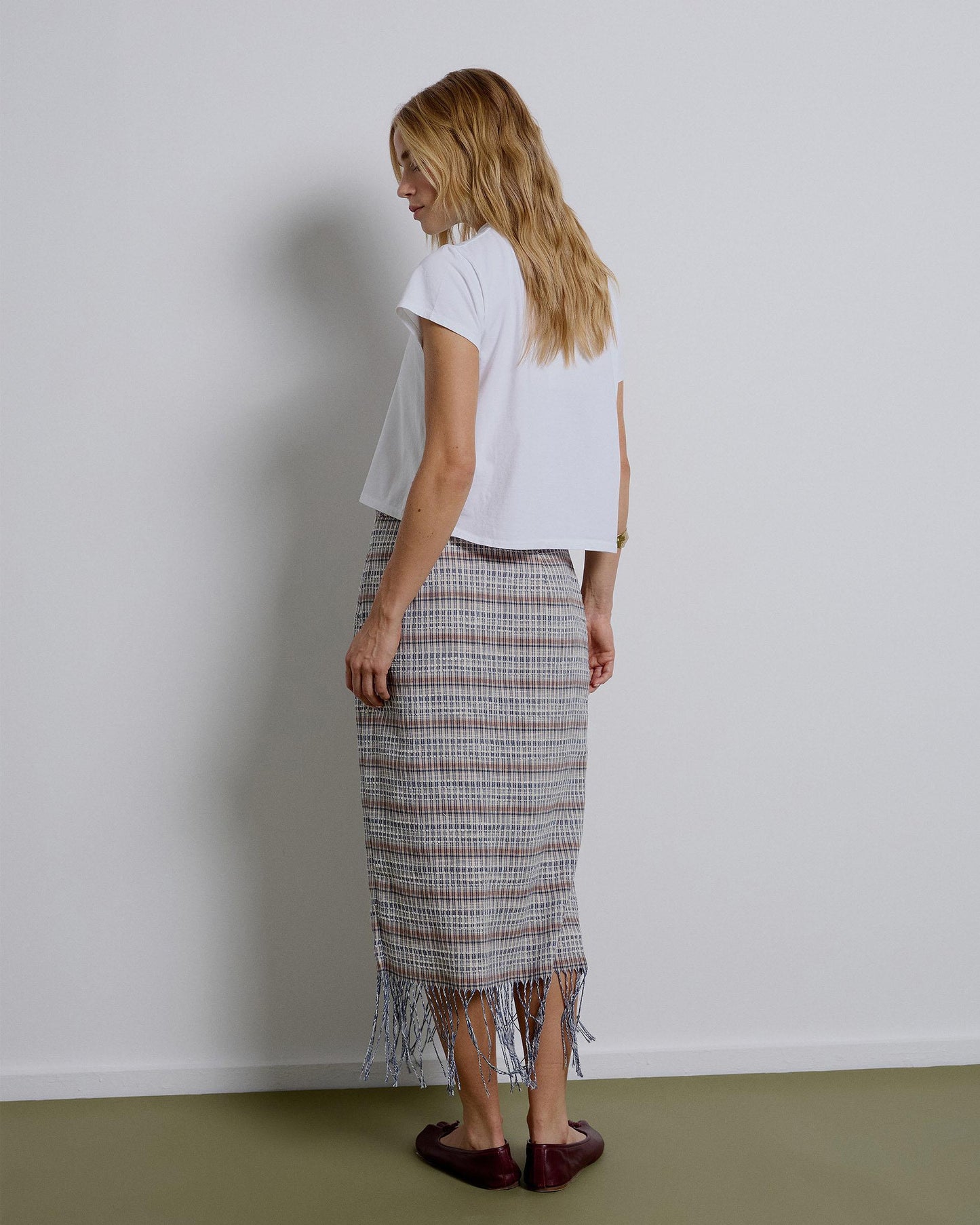 Falda Tejido Rustico Azul Marino