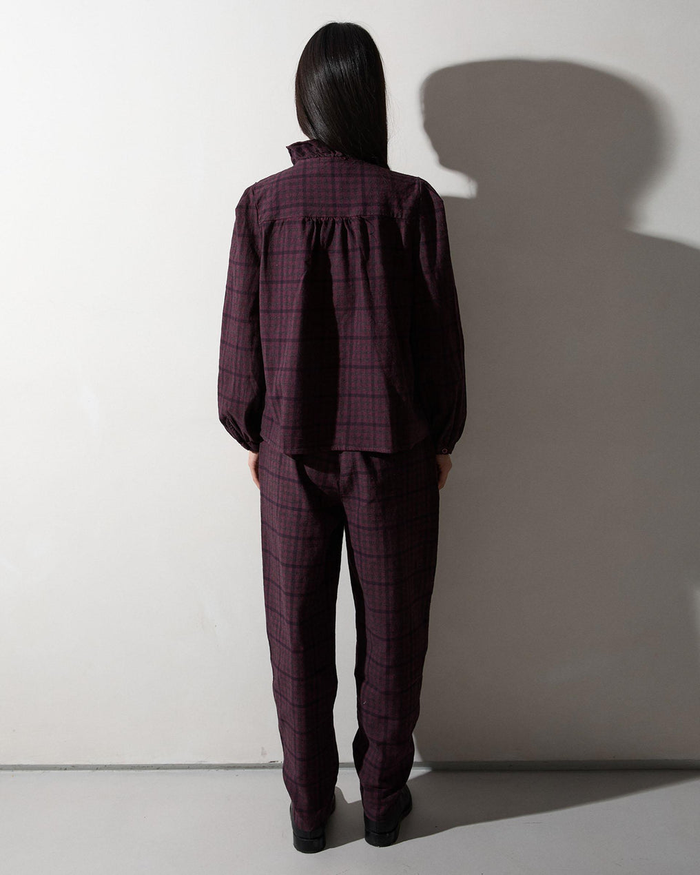 Purple Balloon Plaid Pants