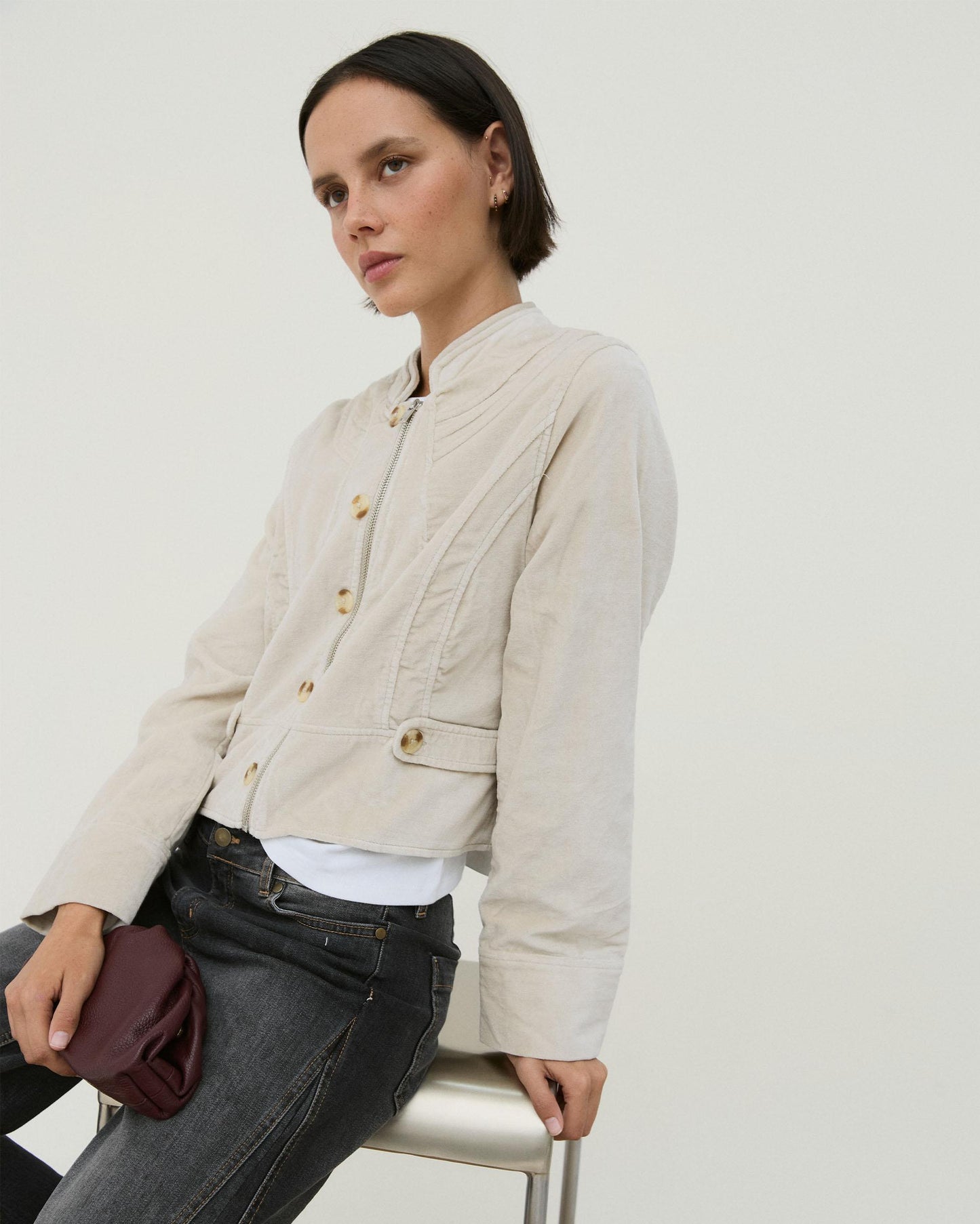 Chaqueta Velvetone Nervios Crudo