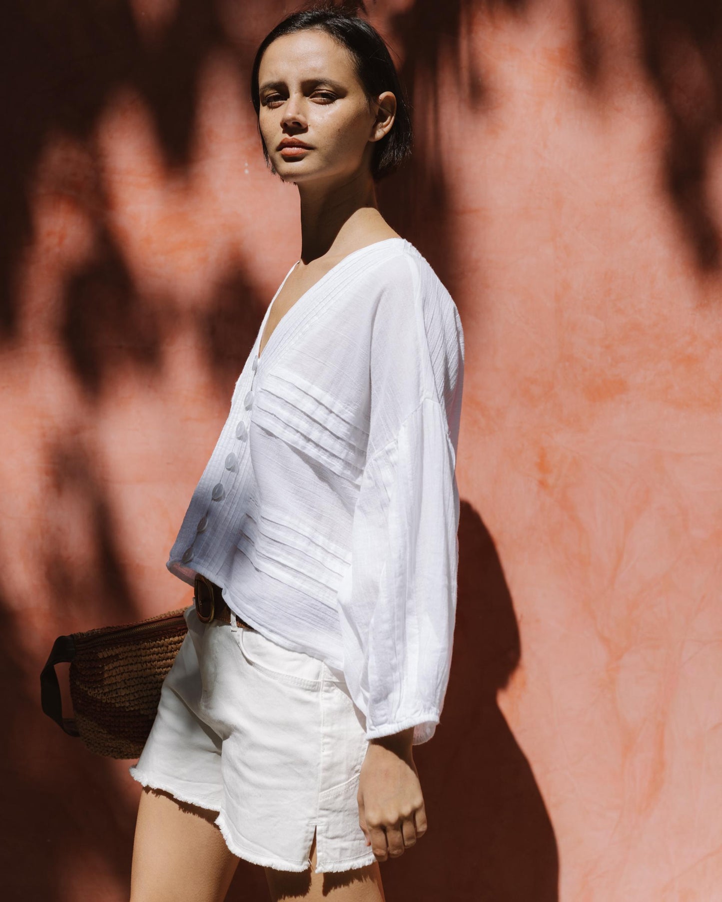 Blouse Plis Blanc