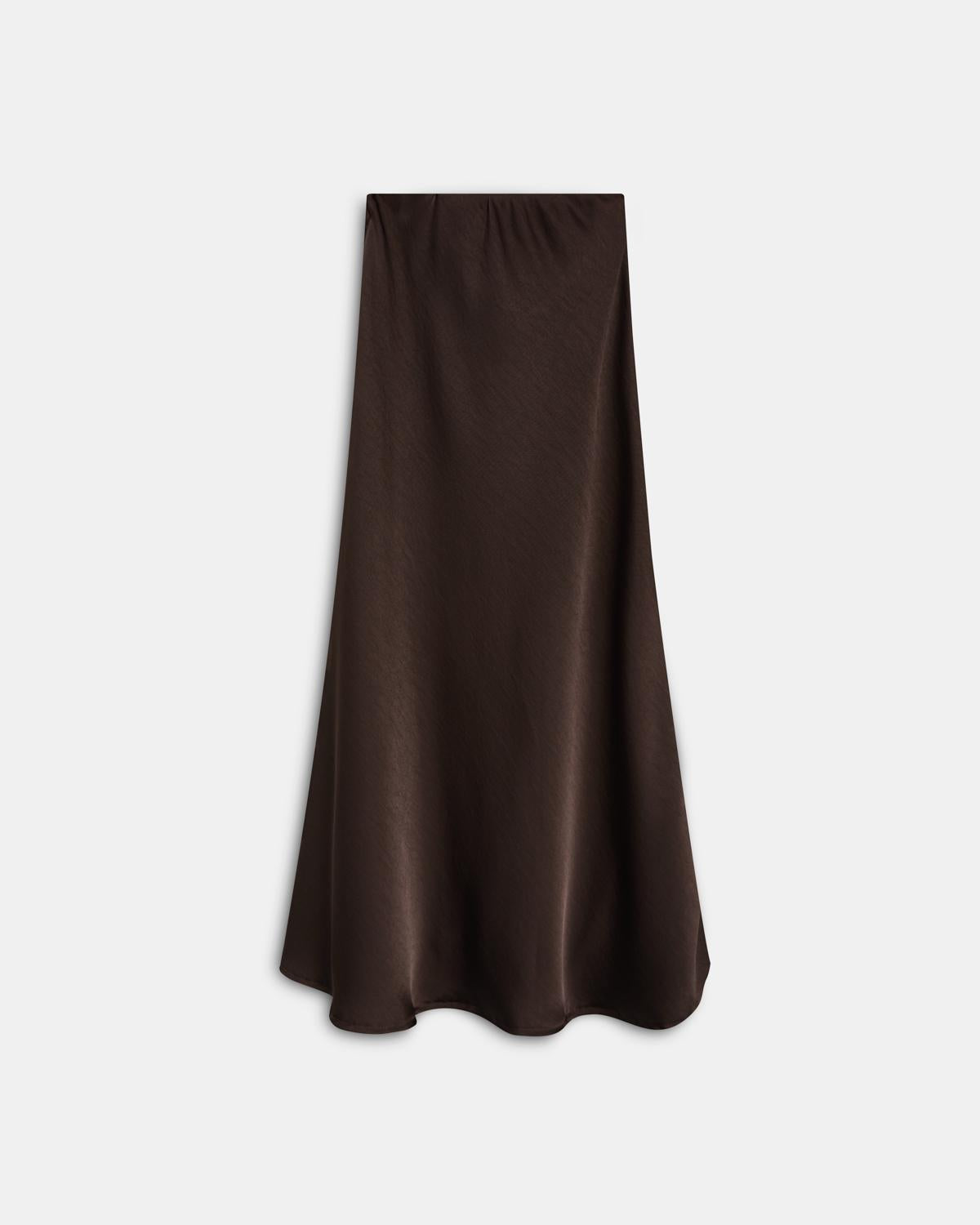 Saia Fluida Acetinada Castanho
