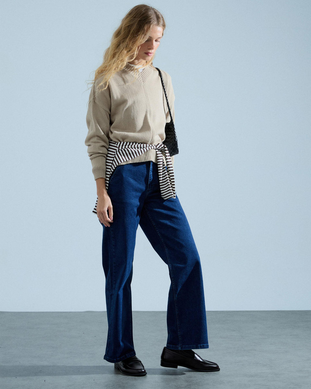 Jeans Doble Trabilla Azul Oscuro