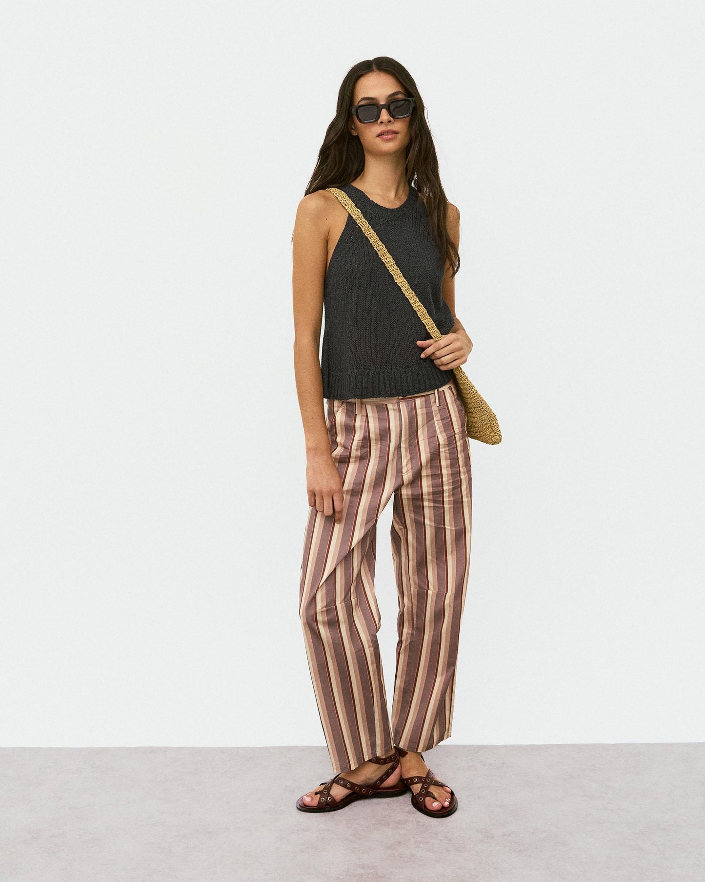 Pantalón Largo Rayas Rosa