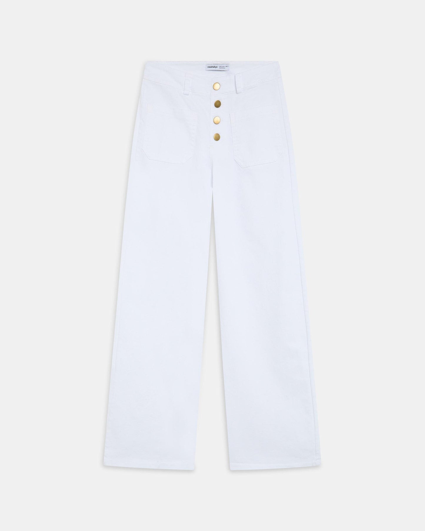 White Patch Pocket Jeans