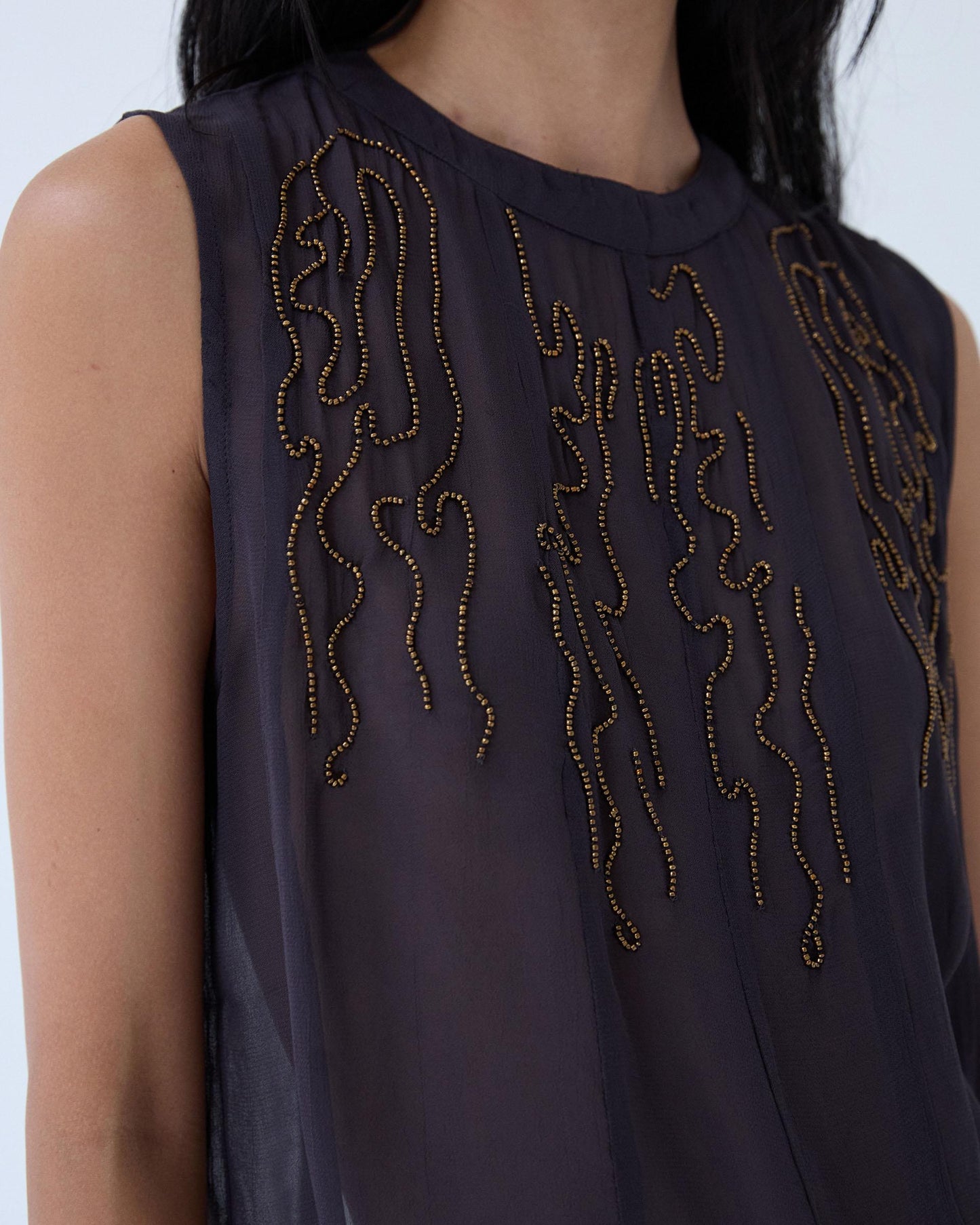 Top Abalorios Mini Antracita