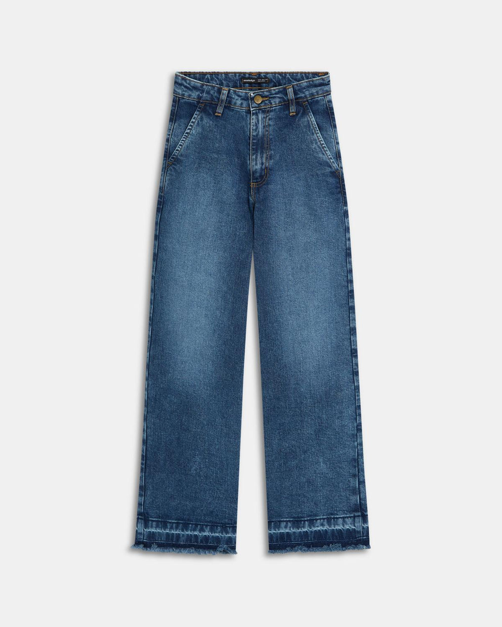 Blue Straight Wide Jeans