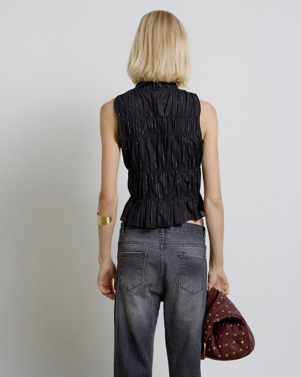 Top Gomas Lurex Negro