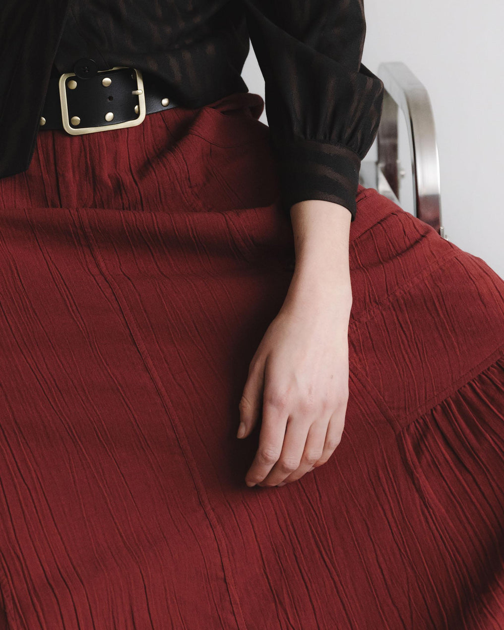 Falda Bolsillos Cargo Granate