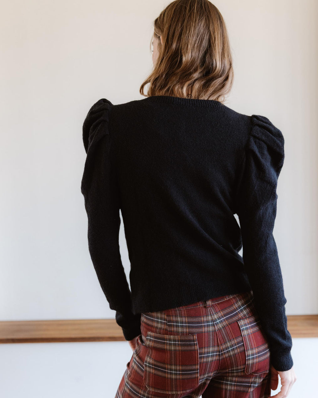 Pull Manche Bouffante Noir