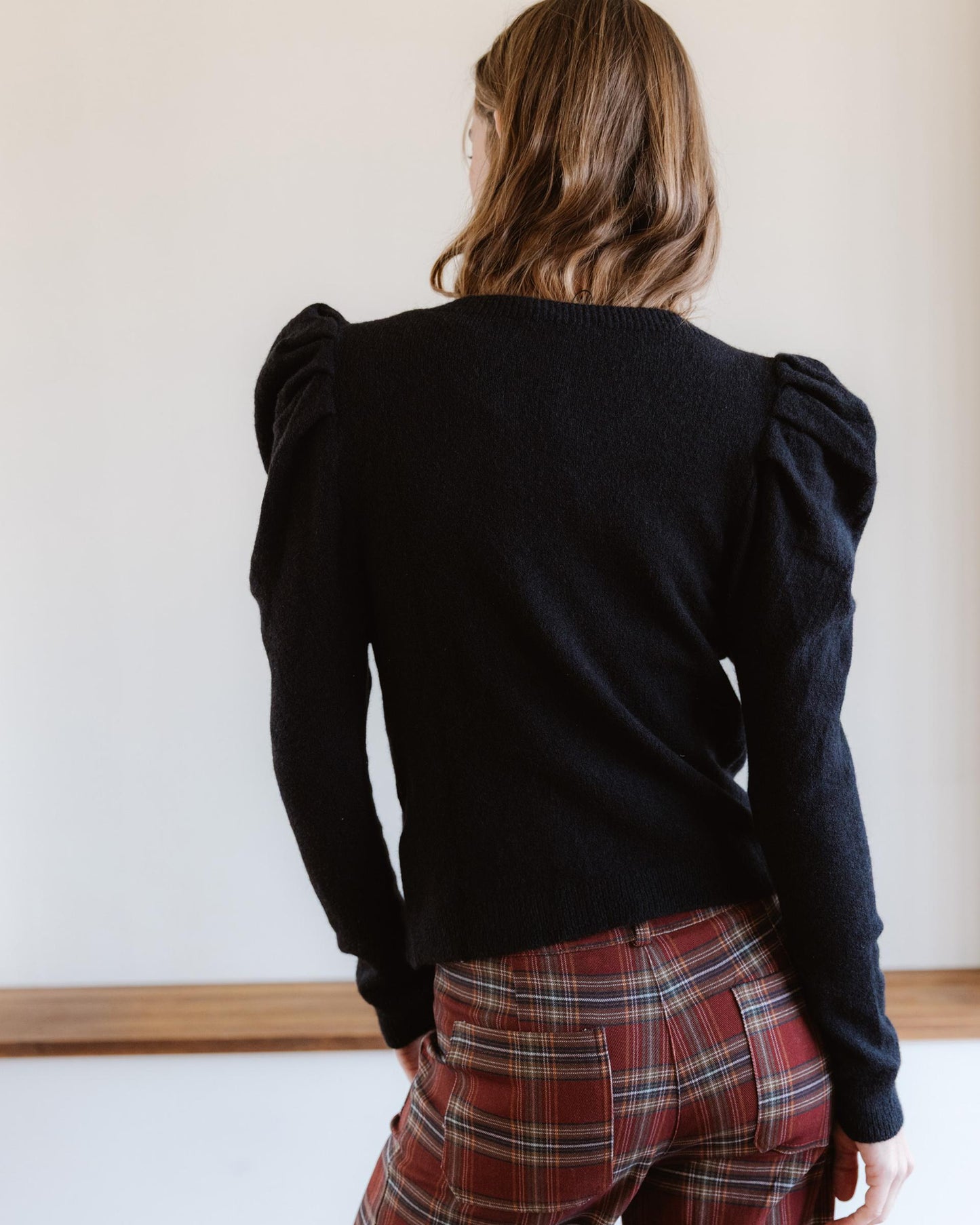 Pull Manche Bouffante Noir