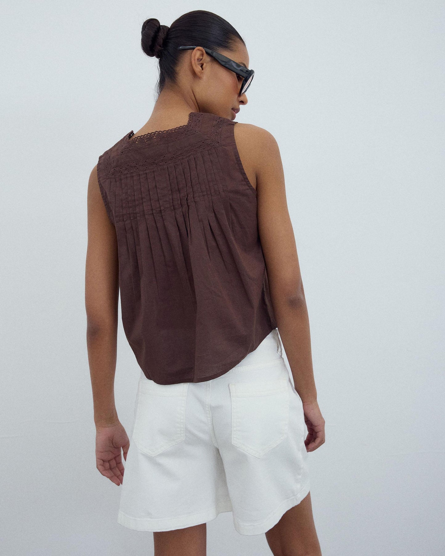 Brown Lace Tops