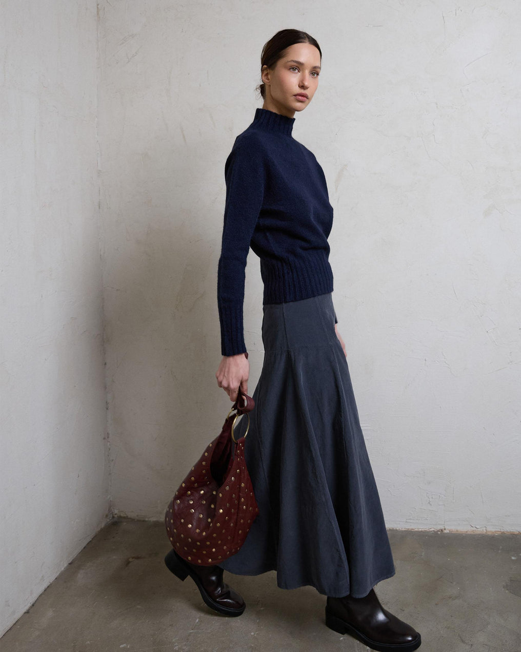 Falda Micropana Canesú Antracita