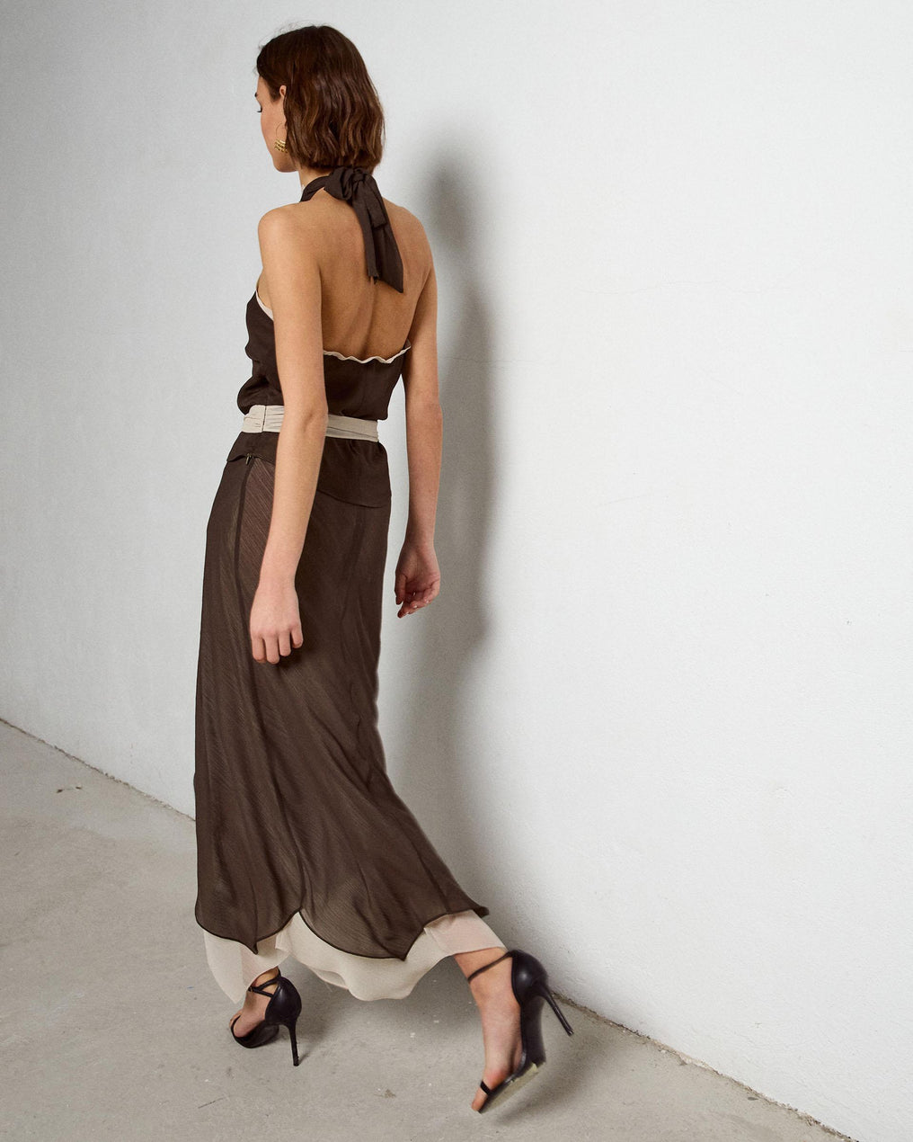 Saia de Gaze Contraste Verde Escuro