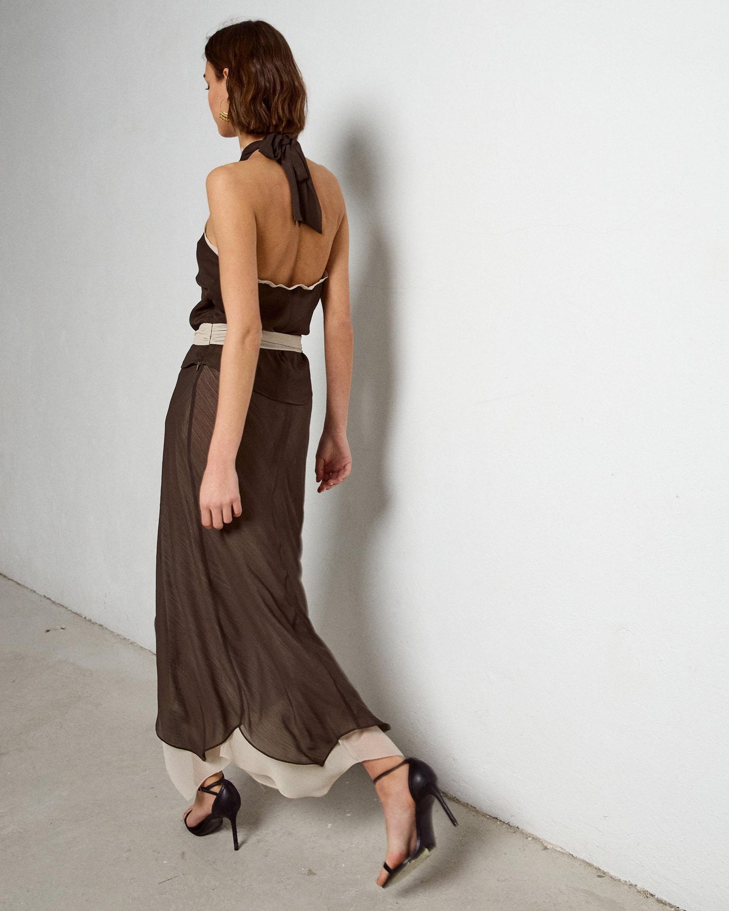 Saia de Gaze Contraste Verde Escuro