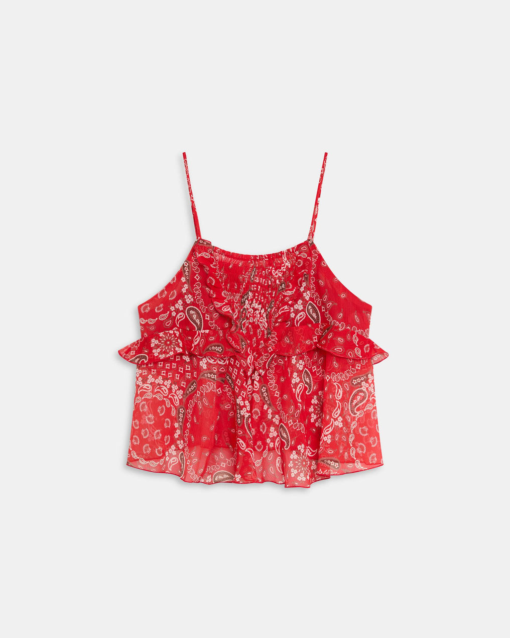 Red Bandana Print Tops