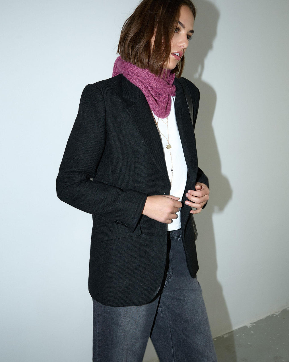 Blazer preto com lapela