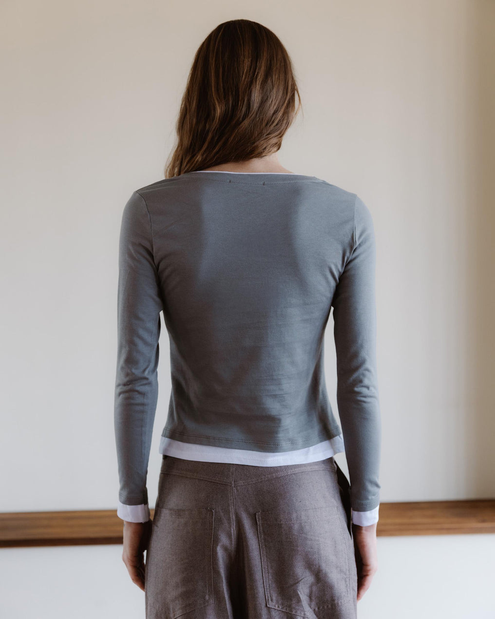 Camiseta Efecto Doble Gris