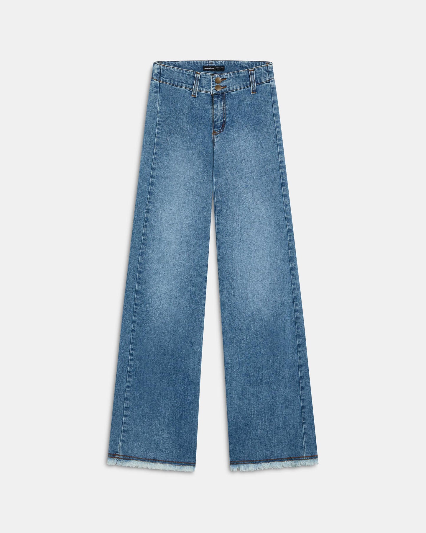 Jeans Cinturilla Doble Botón Azul