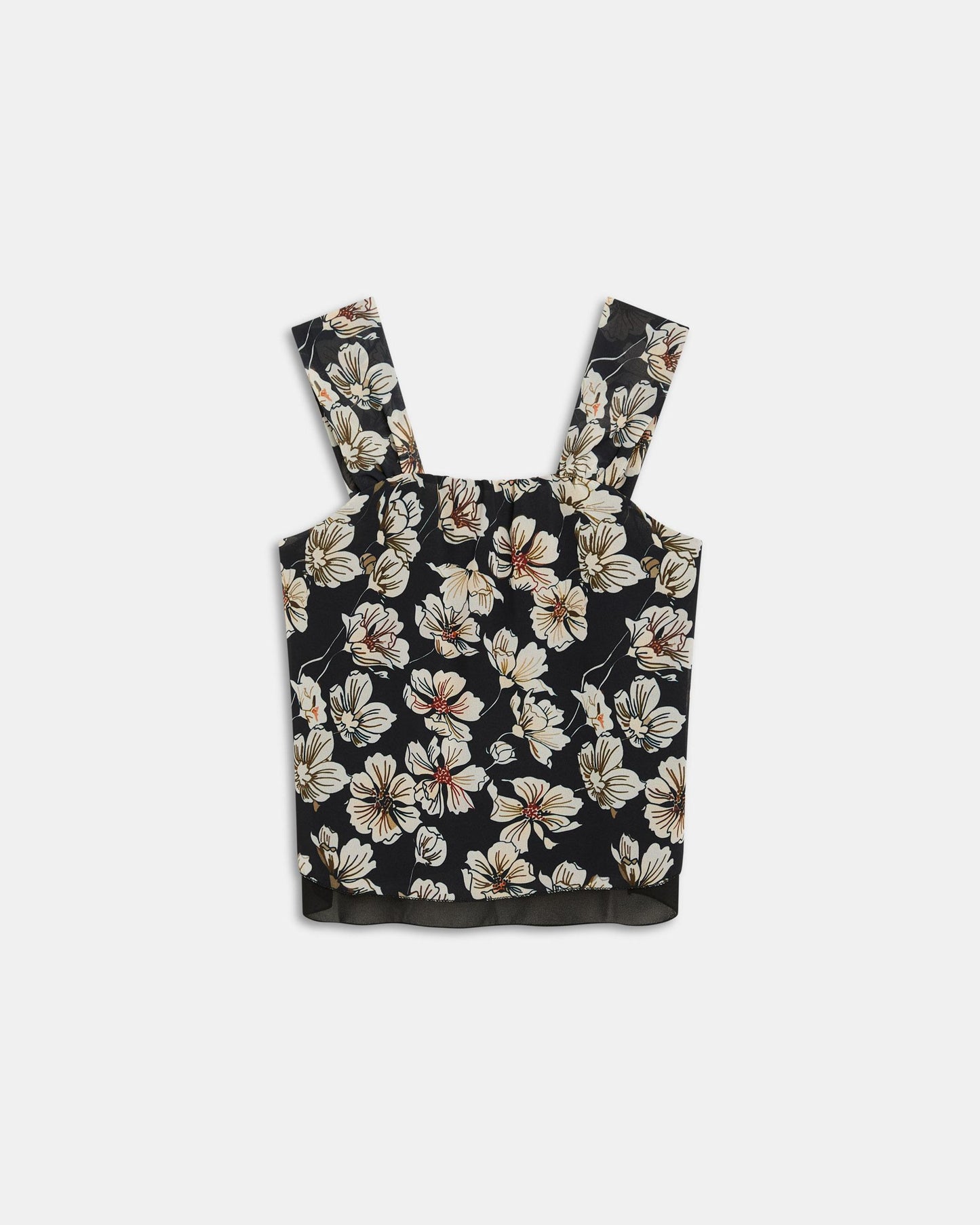 Black Printed Chiffon Cami Top