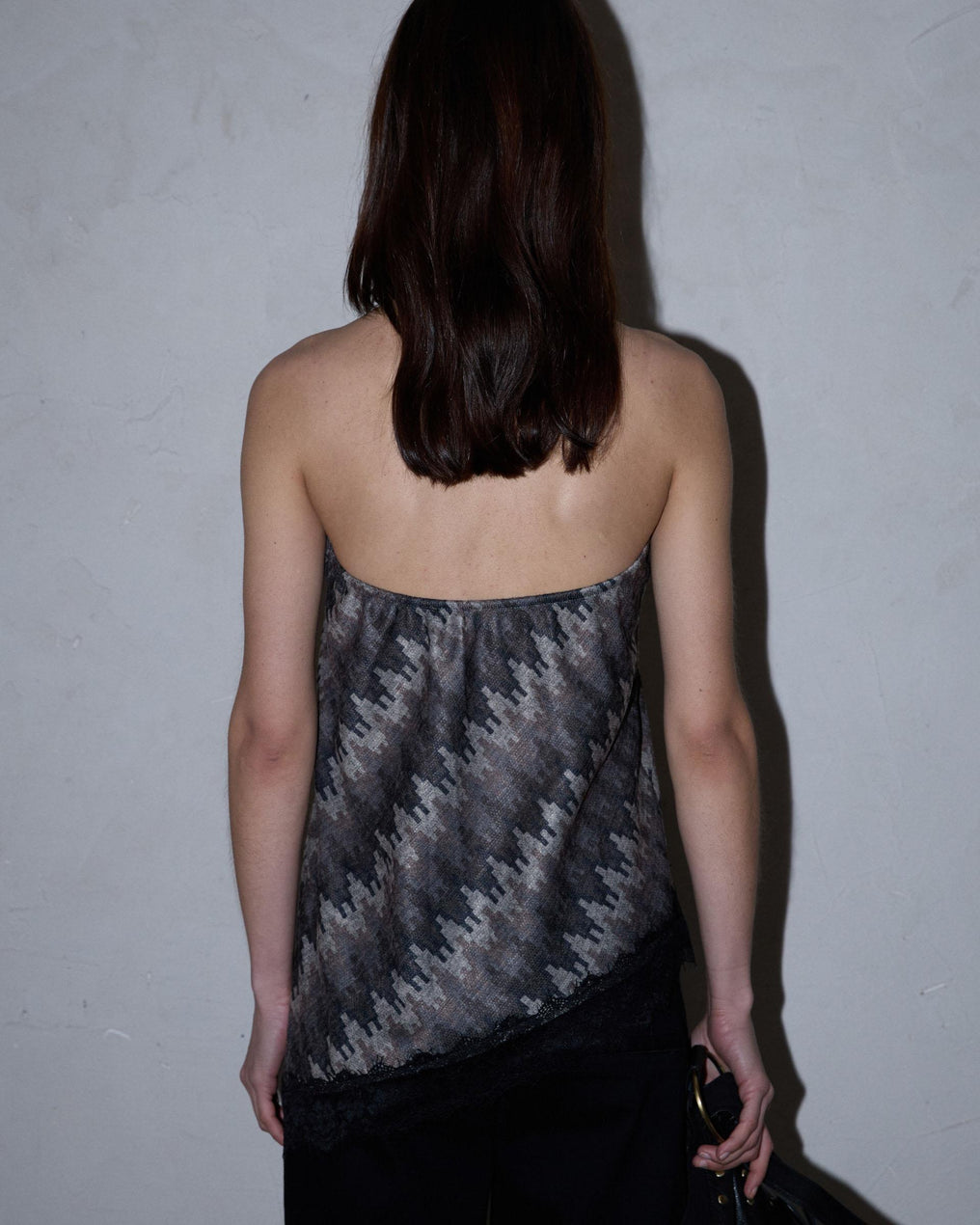 Top Zig Zag Asimétrico Gris