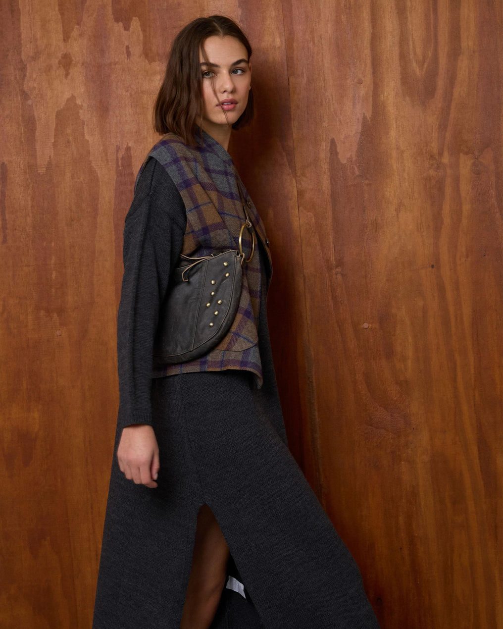 Vestido Punto Jaspeado Gris