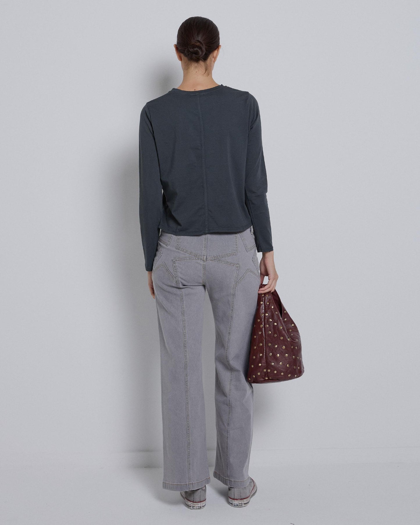 Basic Long Sleeve Gray T-Shirt