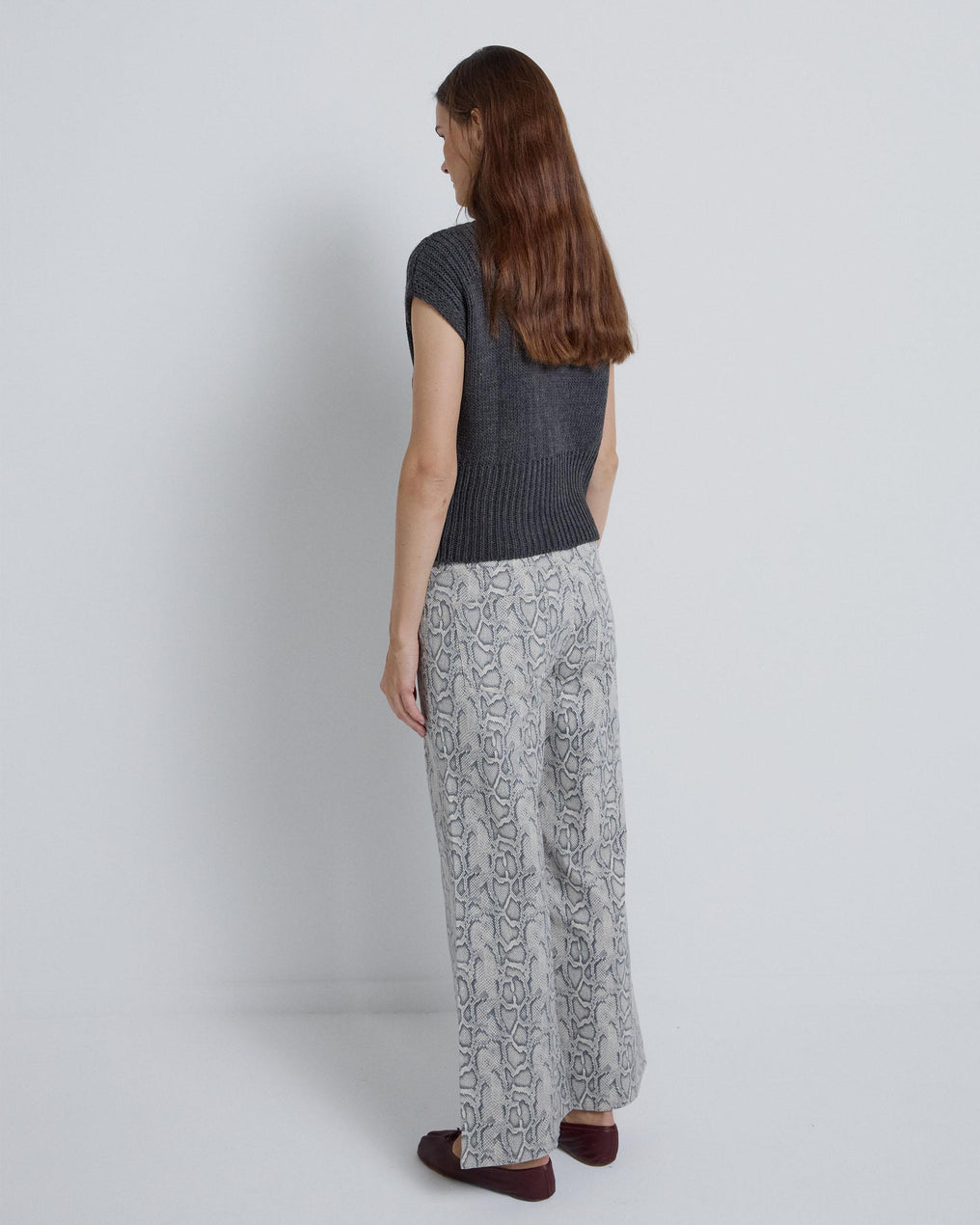 Anthracite Chunky Knit High Neck Vest