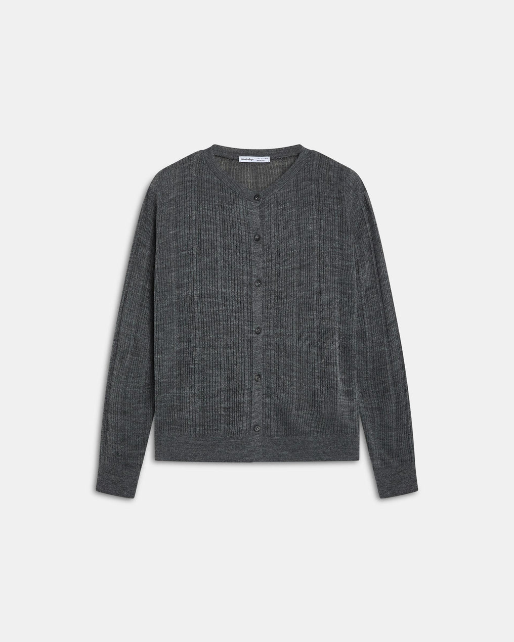 Veste Maille Côtelé Gris