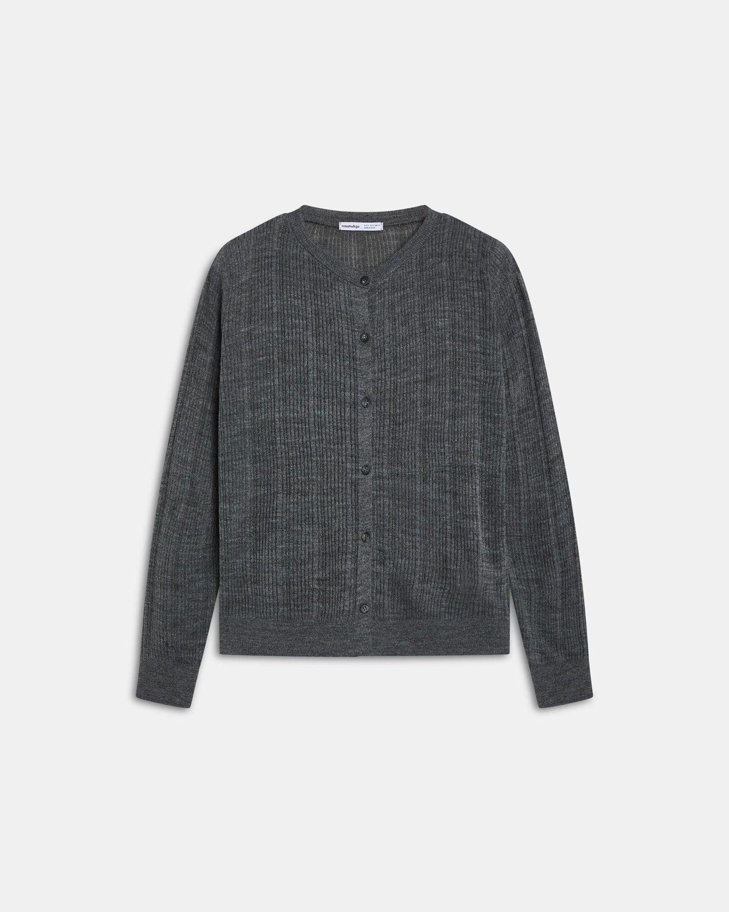 Veste Maille Côtelé Gris