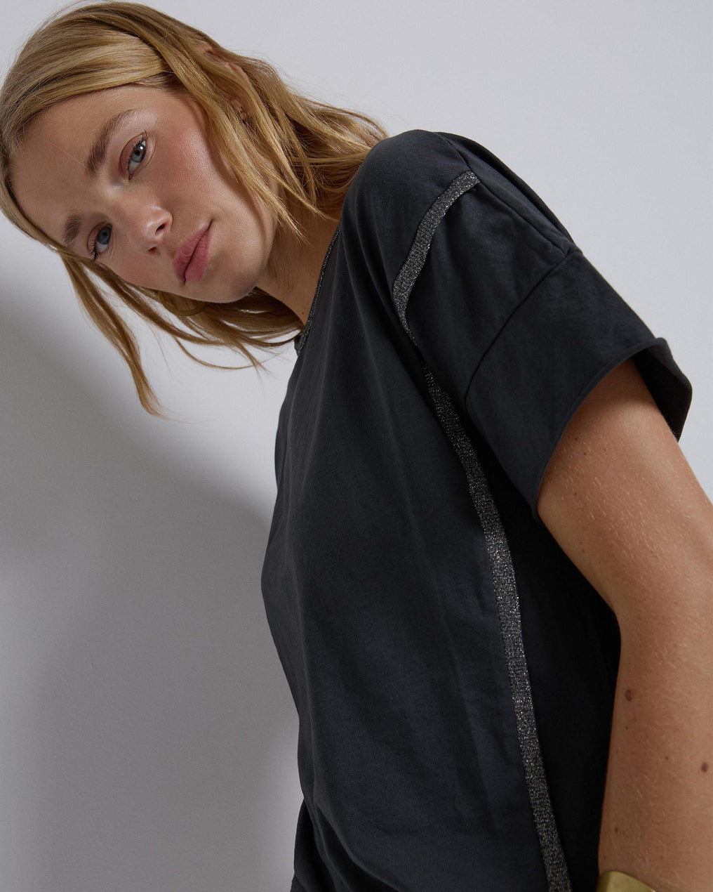 Camiseta Nervios Lurex Antracita