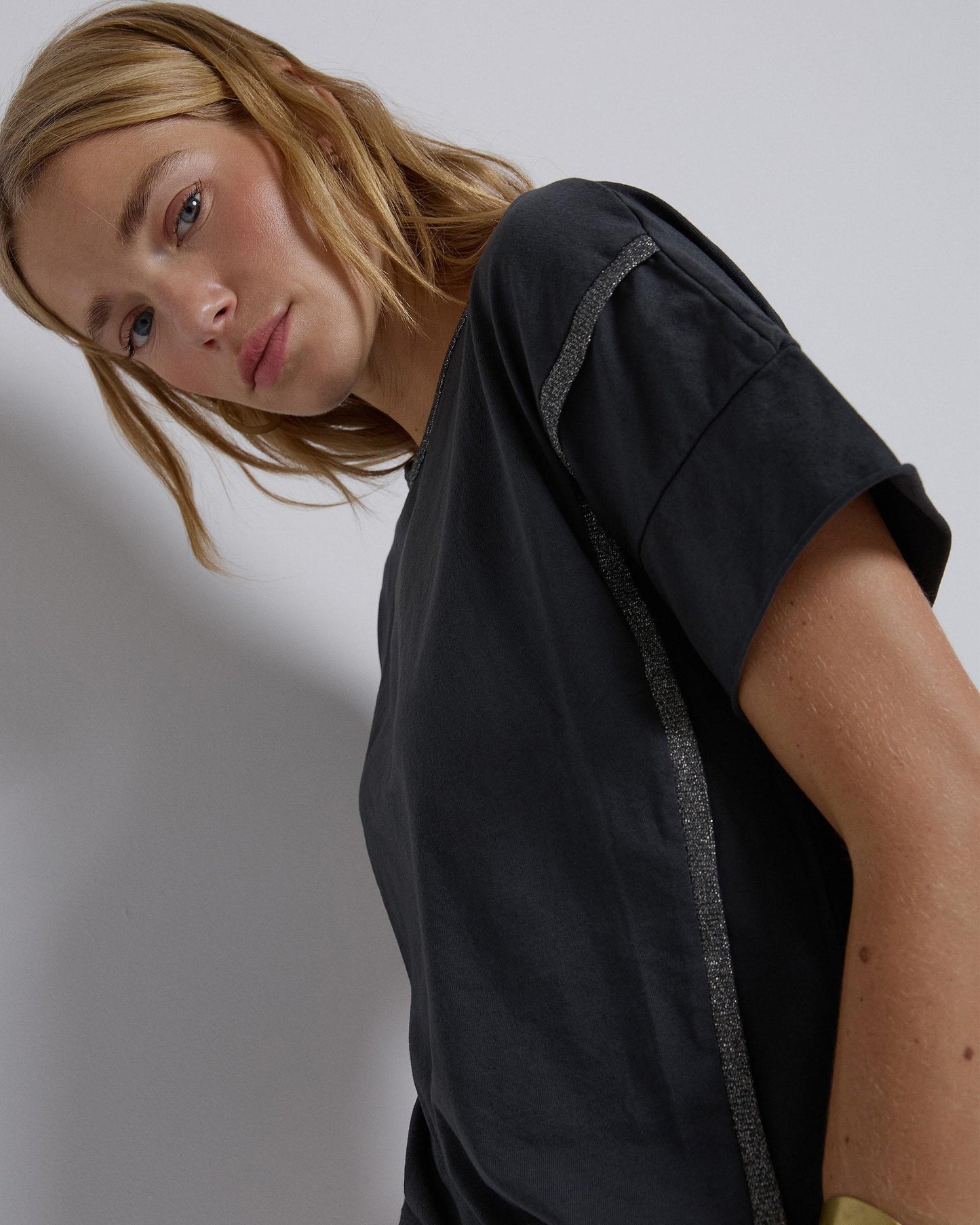 Camiseta Nervios Lurex Antracita