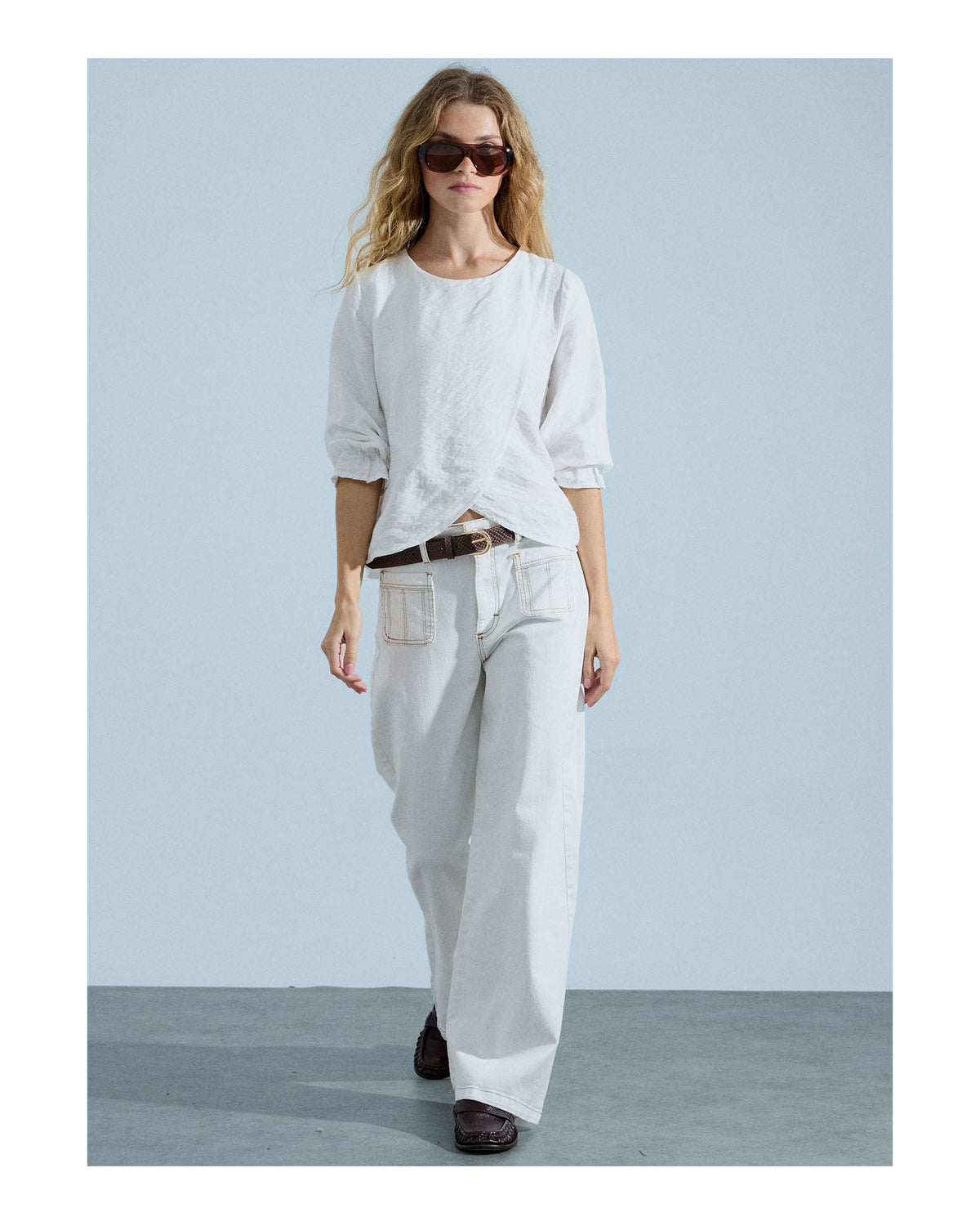 Blusa Delantero Cruzado Blanca
