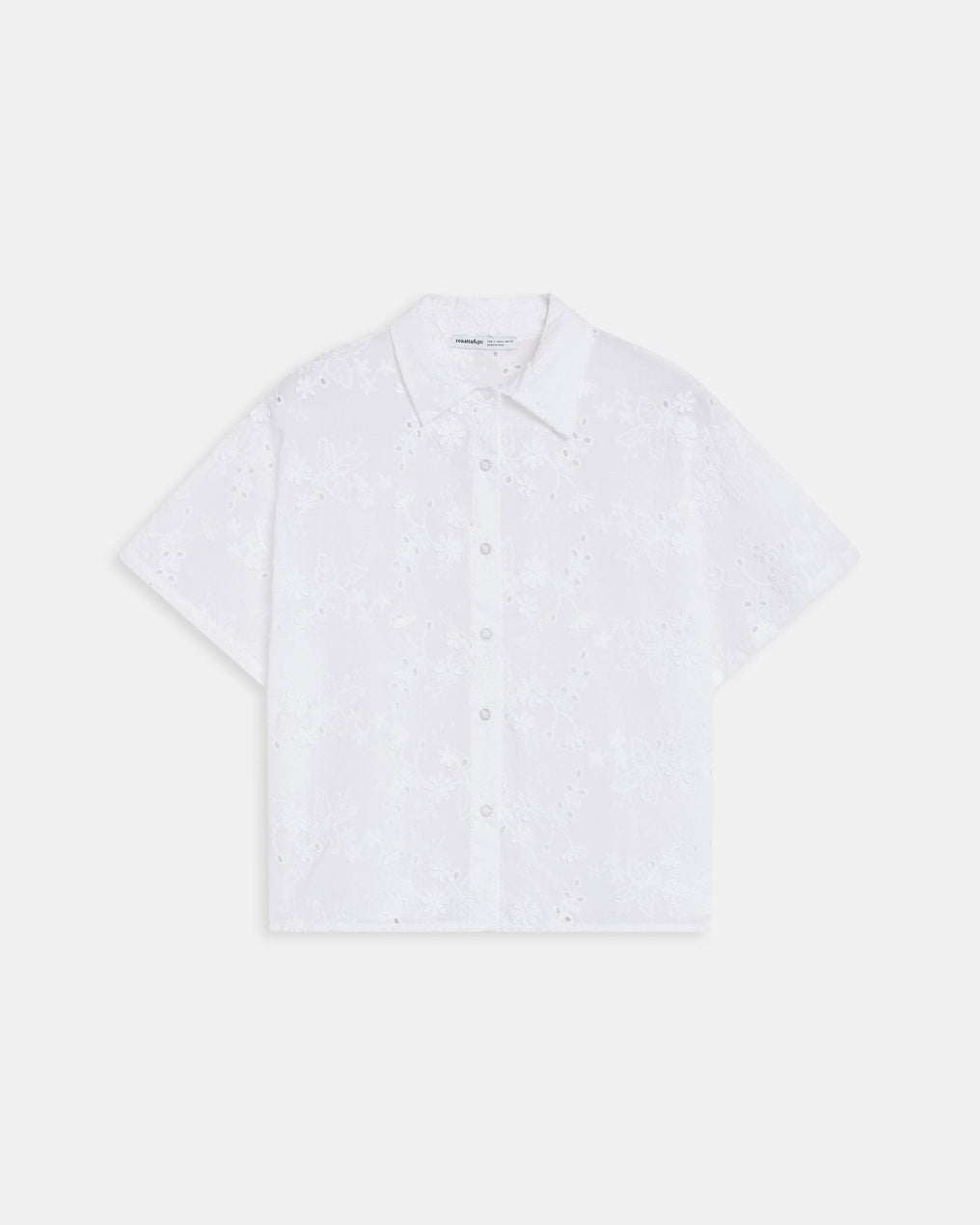White Short Sleeve Shirt with Cut-Outs