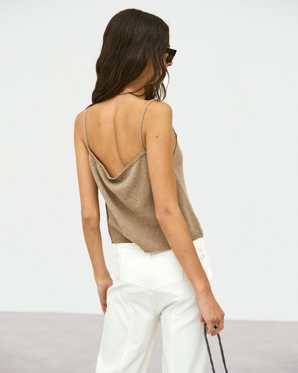 Top Punto Botones Beige