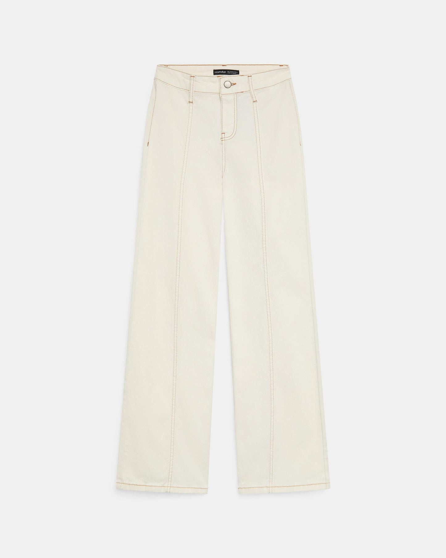 Jeans Costura Pespontos Branco