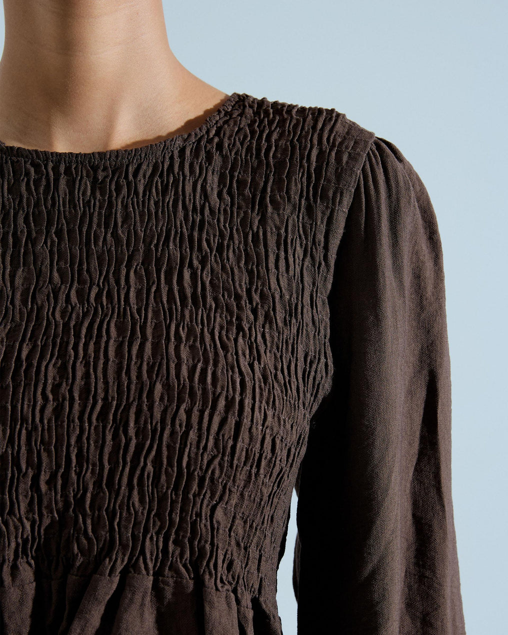 Blusa Cuerpo Engomado Marrón