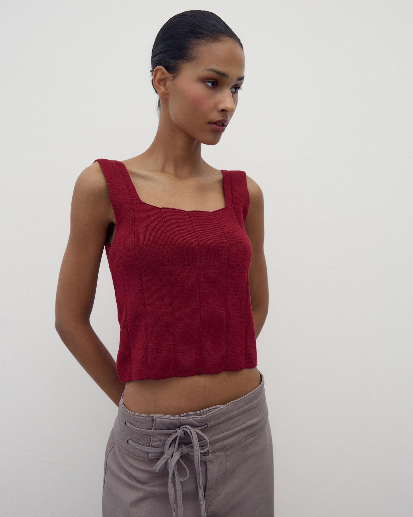 Top Corsetero Punto Granate