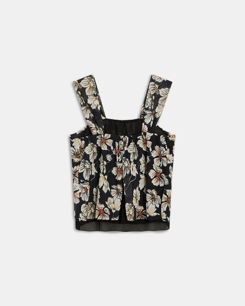 Black Printed Chiffon Cami Top