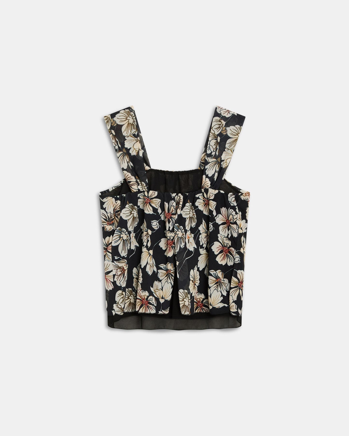 Black Printed Chiffon Cami Top