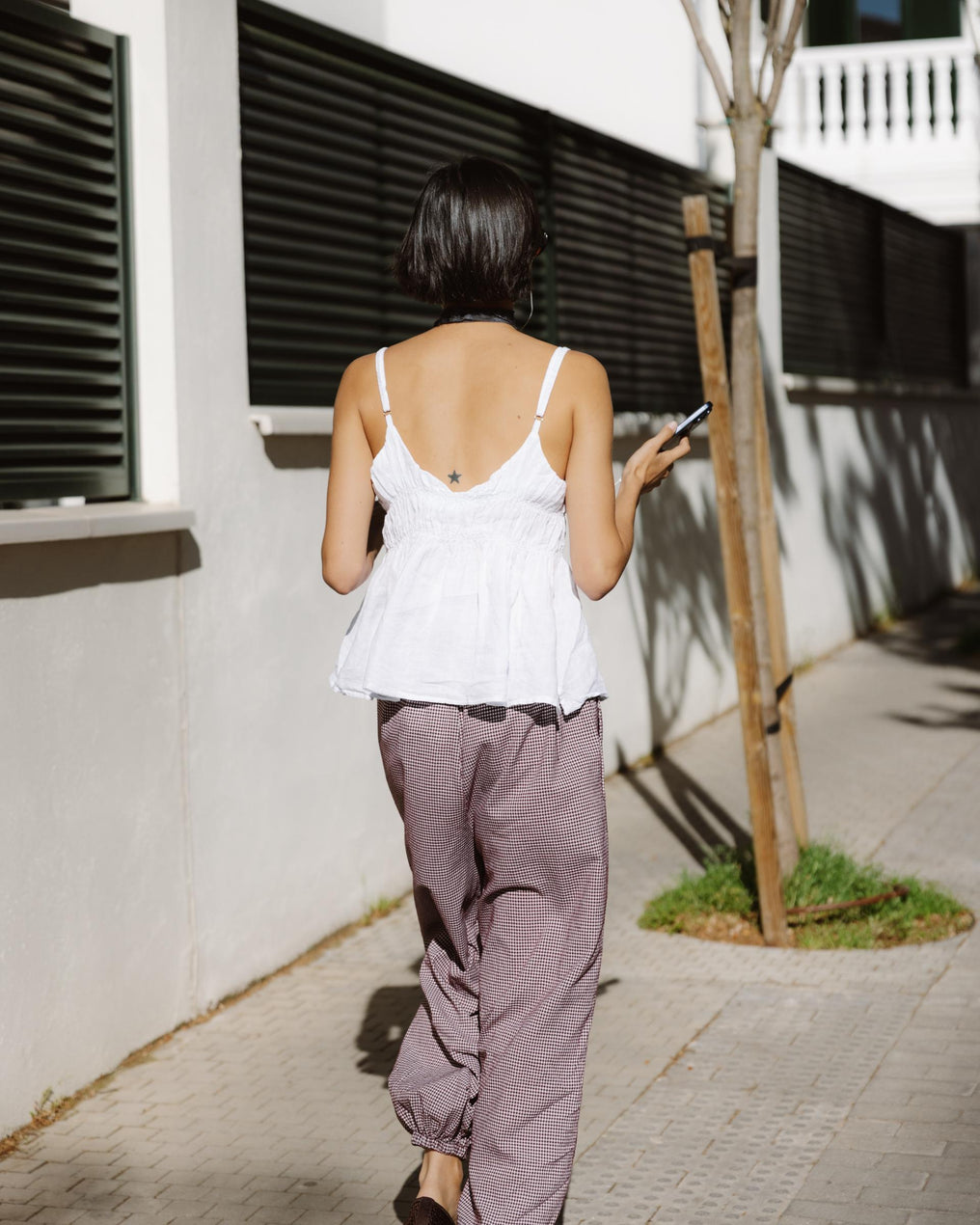 Top Lino Tirante Fino Gomas Blanco