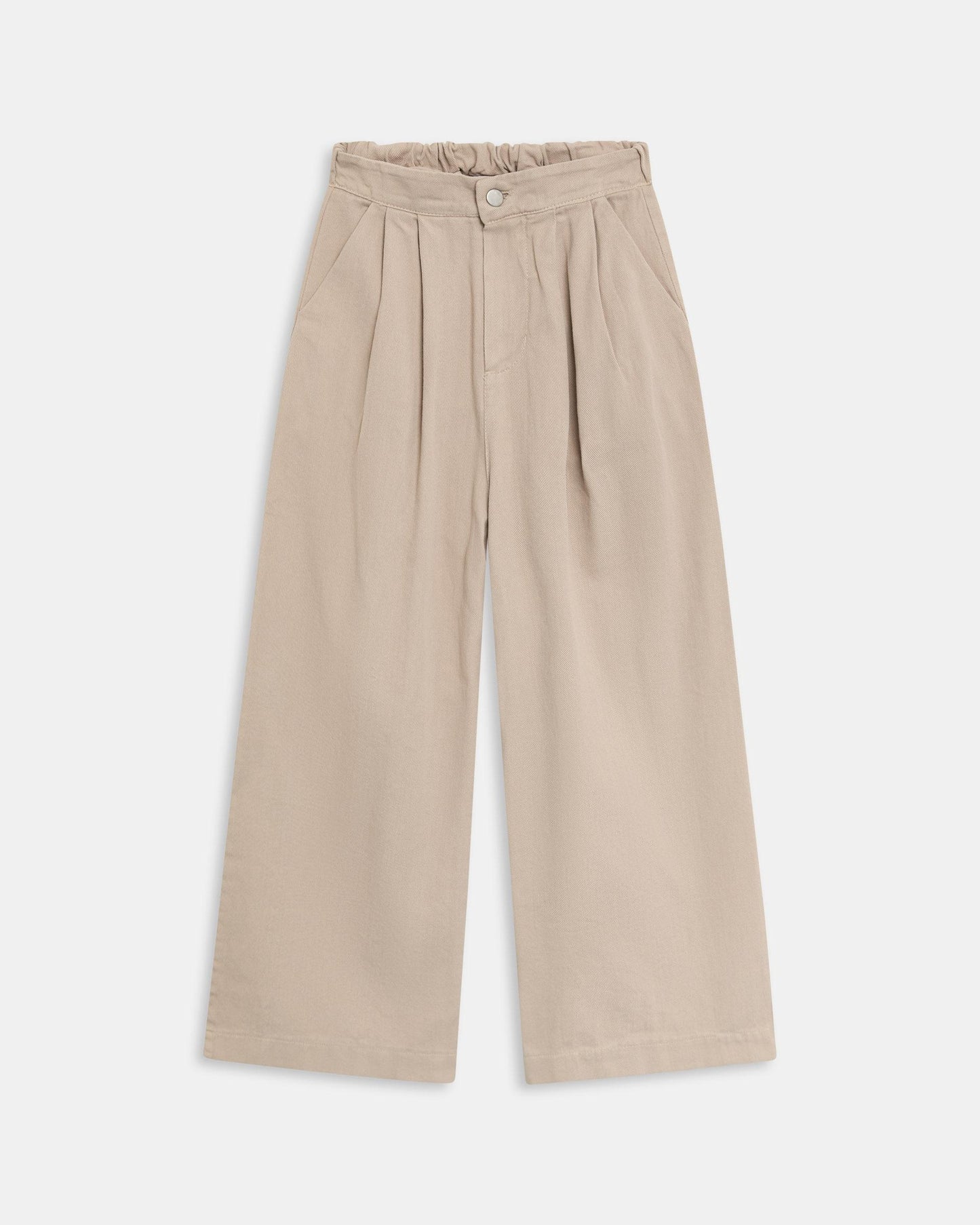 Pantalón Wide Leg Pinzas Beige